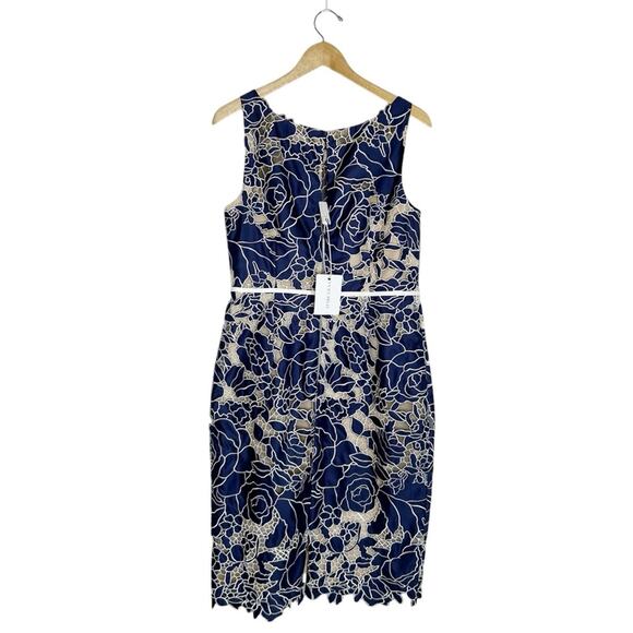 MARCHESA NOTTE Lace Overlay Sheath Cocktail Dress - Picture 4 of 7